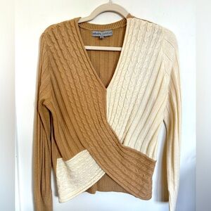 Two-Tone Tan & Cream Sweater